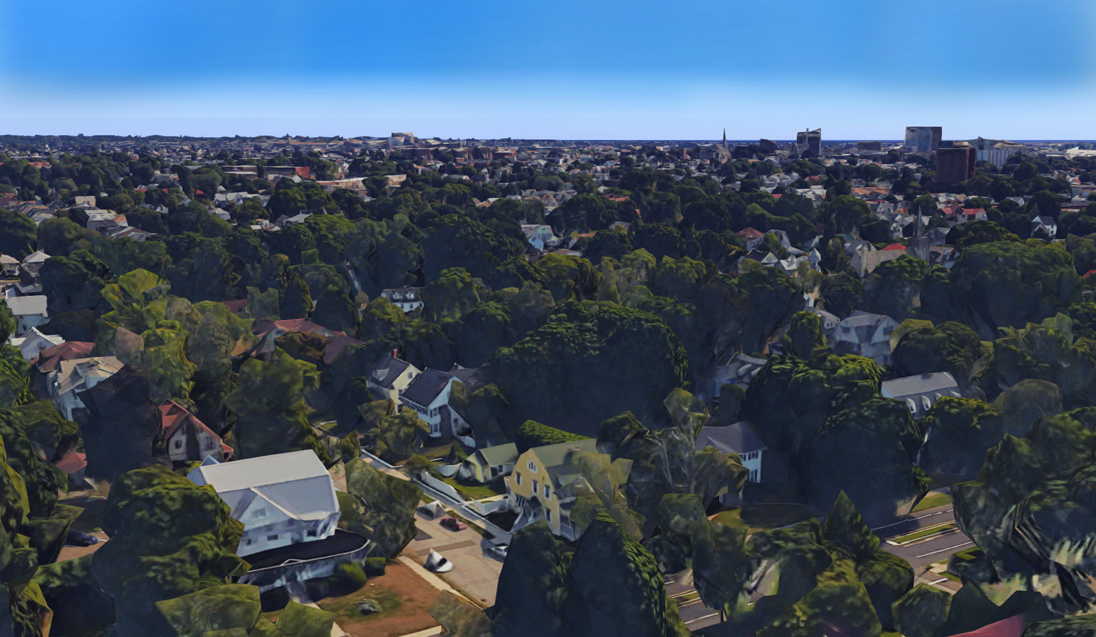 aerial view of the Stratfield Historic District