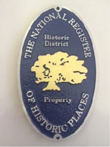 National Register district plaque